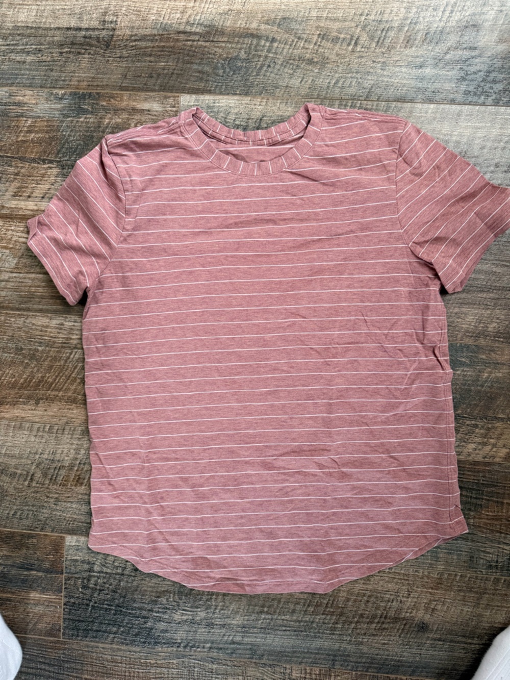 Lululemon Striped Short Sleeve Tee in Dusty Rose